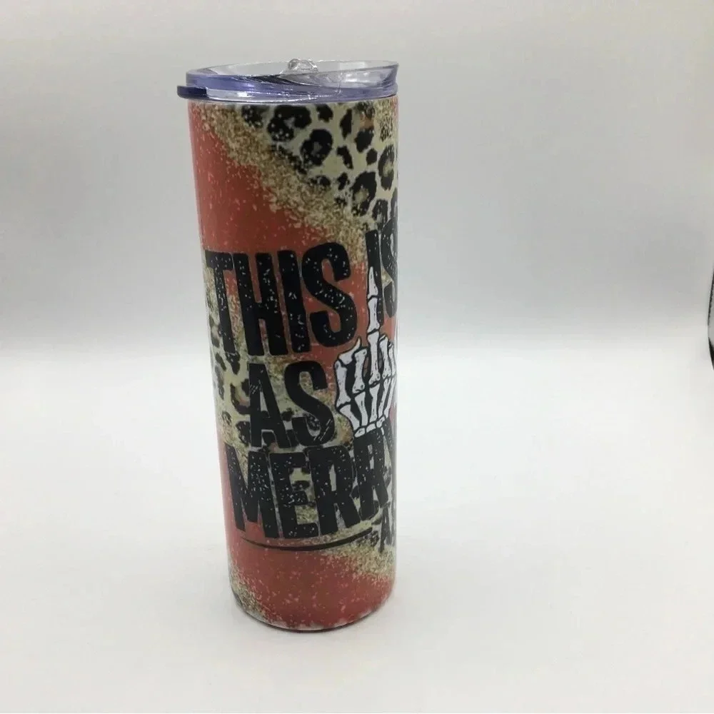 Skeleton Xmas‎ 20oz. Skinny Tumbler
